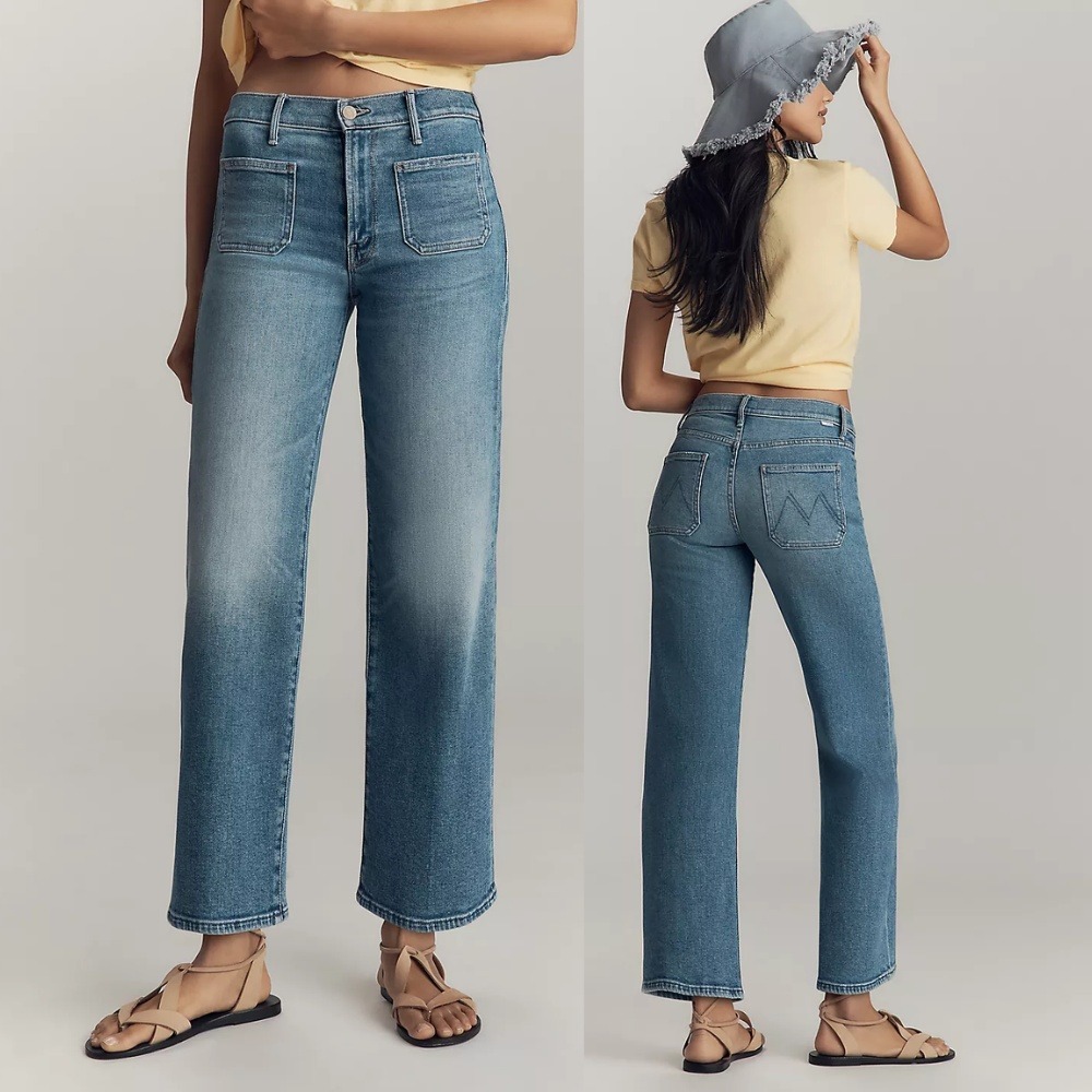 Mother The Maven High-Rise Wide-Leg Ankle Jeans Avant Gardener 24 Wide Leg